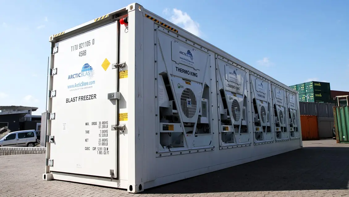 40-Fuß-ArcticBlast-Kühlcontainer zur Miete Schnellkühl-Lagerung