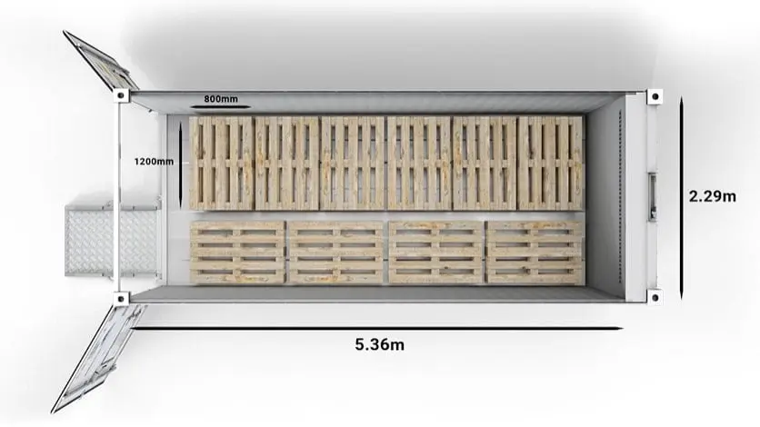 ArcticStore_20ft_Pallets-Euro_Top_Dimensions