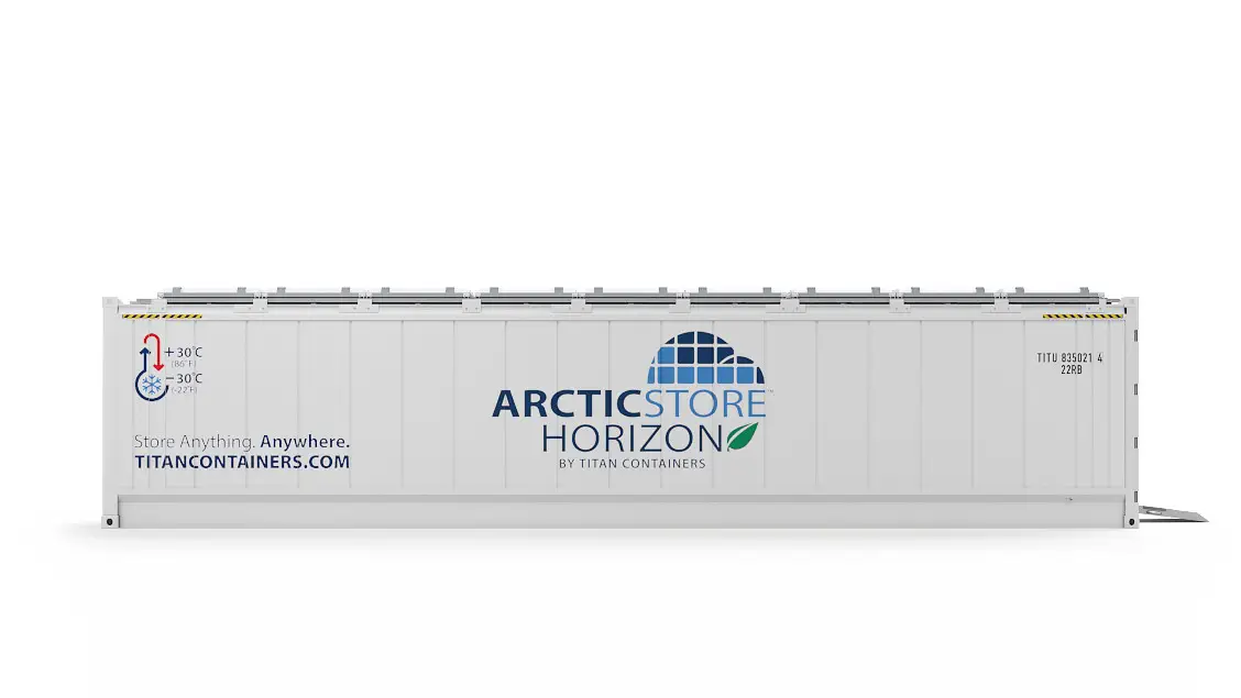 40ft ArcticStore Horizon Nachhaltiger Kühlcontainer Seitenansicht