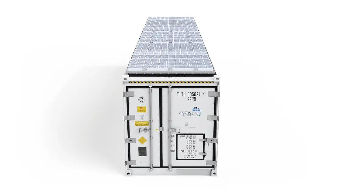 40ft ArcticStore Horizon mit Solarpanelen Draufsicht