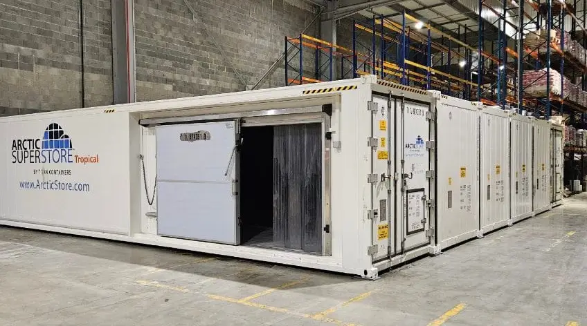 Modulare Kühlcontaineranlage zur Bildung einer SuperStore-Einheit